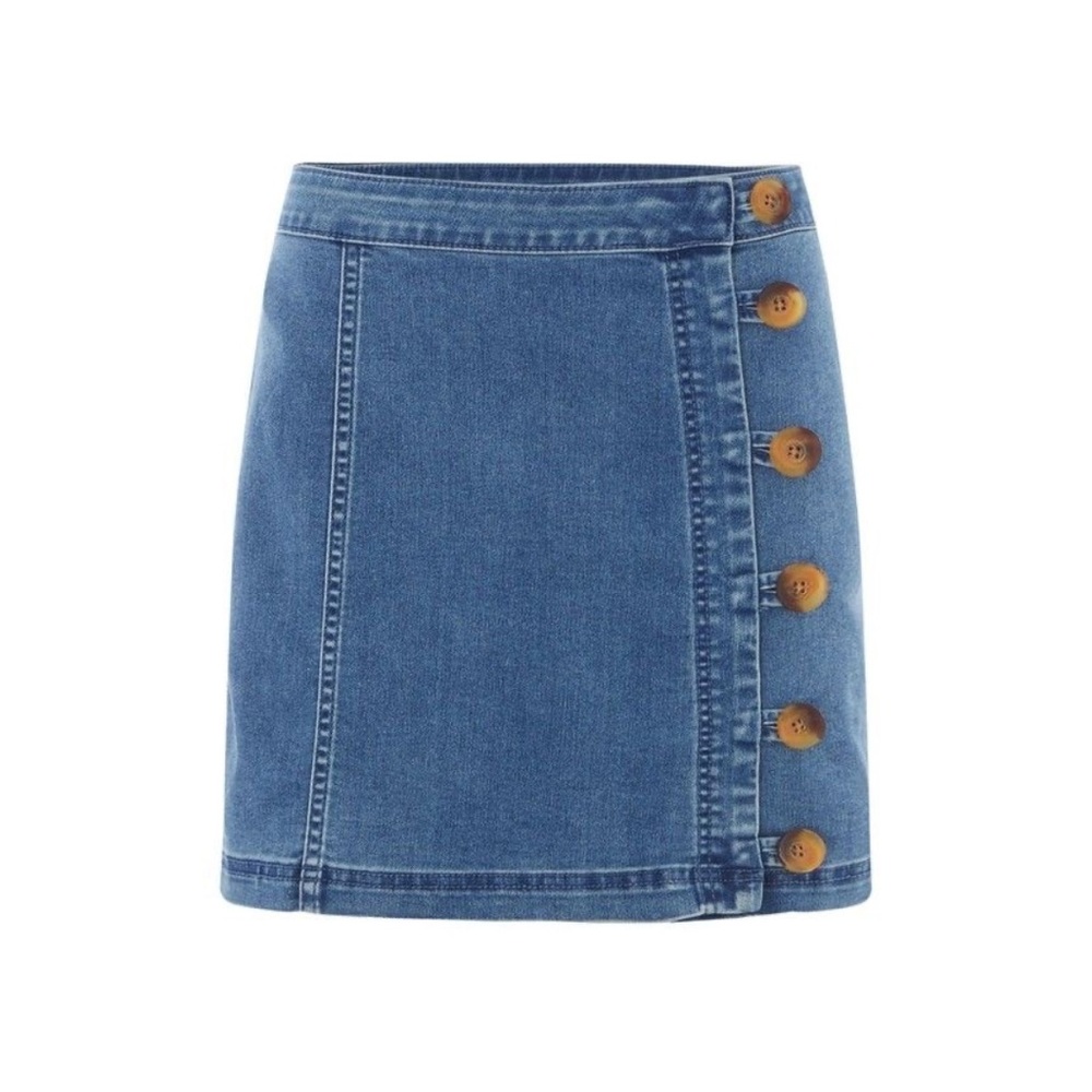 Free People Little Daisies Denim Mini Skirt